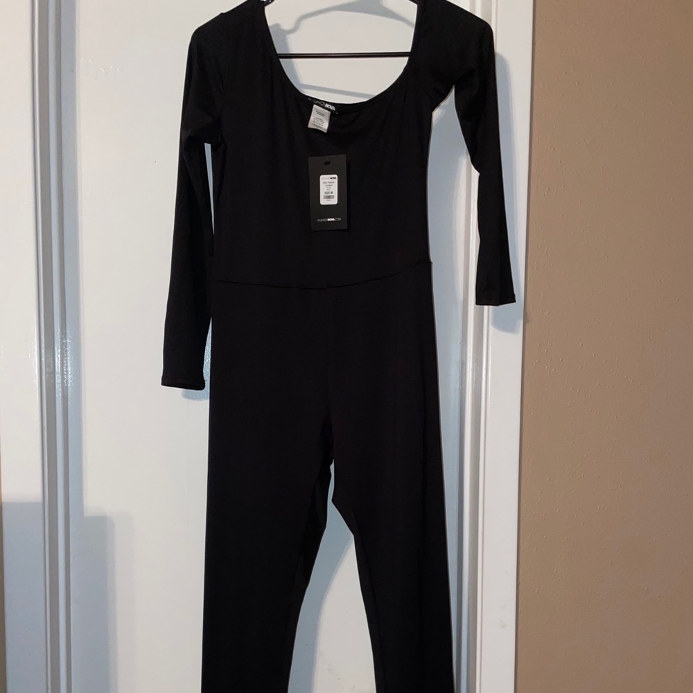 Fashionnova Off the shoulder black jumpsuit